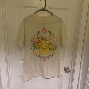 Cream T-Shirt with Cute Mushroom Design